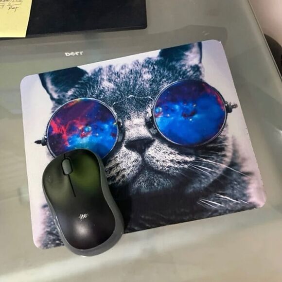 Galaxy Hipster Cat Mouse Pad - Picture 4 of 4